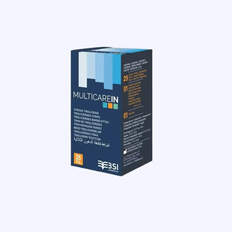 boite de 25 tests de triglycérides bandelette réactive pour analyseur MulticareIN 