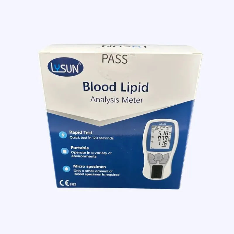 Kit Complet Analyseur BLOOD LIPID LYSUN de lipides de cholesterol 25 Tests lipide 25 Lancettes 25 Mini-Pipettes 35 L